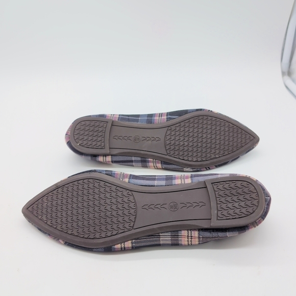 Siketu Sz 8.5 Plaid Flats - Purple Pink Black - Picture 7 of 8